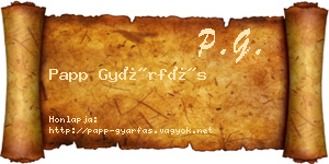 Papp Gyárfás névjegykártya