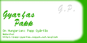 gyarfas papp business card