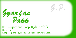 gyarfas papp business card